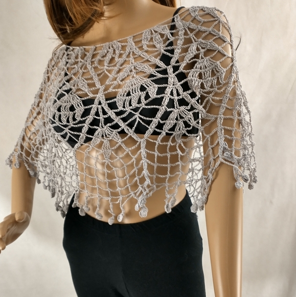 💗Cape, Poncho, Lace, Cover up, Handmade - Picture 2 of 4